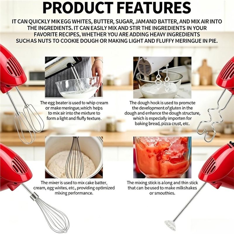【ราคาประหยัด】 ชุดอุปกรณ์เสริมเ - Kitchenaid Mixer Hand Mixer บทวิจารณ์และราคา